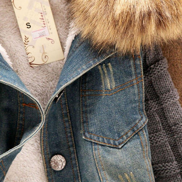 Jacket Movable Furs Collar