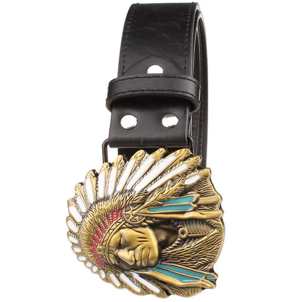 Chief Head Men's Leather Belt